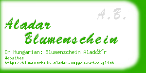 aladar blumenschein business card